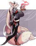 5_fingers anthro barefoot big_breasts biped blonde_hair breasts clothed clothing digitigrade feet female fingers hair solo standing firetally loyse canid canine fennec_fox fox mammal true_fox 2019 digital_media_(artwork) hi_res