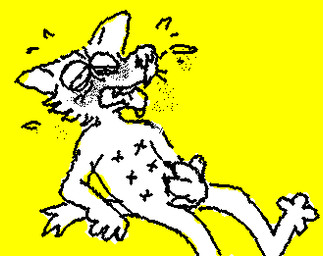 anthro erection genitals male masturbation nipples nude penis simple_background solo openfracturesday canid canine canis mammal animated digital_media_(artwork) low_res sketch