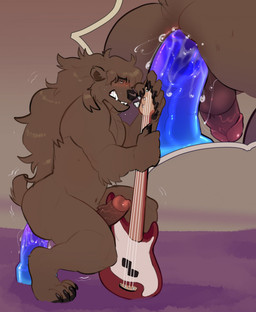 anal anal_masturbation anal_penetration anthro balls bass_guitar blush close-up crouching cutaway dildo dildo_in_ass dildo_insertion dildo_sitting erection genitals guitar humanoid_genitalia humanoid_penis male male_anthro masturbation musical_instrument nude nude_anthro nude_male object_in_ass penetration penis plucked_string_instrument sex_toy sex_toy_in_ass sex_toy_insertion simple_background solo string_instrument tail teeth likanen bear mammal 2023 hi_res