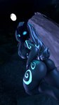 anthro areola black_body blue_eyes blue_markings breasts butt butt_pose female fur glowing glowing_eyes glowing_markings hair looking_at_viewer looking_back looking_back_at_viewer markings mask nipples nude pose rear_view short_tail solo tail wearing_mask white_body white_fur white_hair renrailos league_of_legends riot_games tencent kindred_(lol) lamb_(lol) bovid caprine mammal sheep 3d_(artwork) 9:16 digital_media_(artwork) hi_res signature widescreen