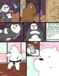 awkward_boner bed black_body black_fur blush brown_body brown_fur computer dating_profile dialogue drawing duo electronics embarrassed end_table excited food fur furniture internet male pillow roller_skates smile vase white_body white_fur graft_(artist) cartoon_network we_bare_bears grizzly_(character) ice_bear panda_(character) bear felid feline giant_panda mammal pantherine tiger comic hi_res