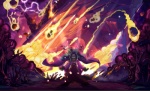 clothing crash destruction detailed_background disaster faerieland female hair magic meteor_shower meteor_storm purple_clothing solo speckled white_hair the_neopets_team neopets xandra_(neopets) mammal neopet_(species) xweetok 2010 hi_res official_art