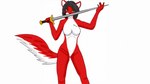 anthro black_hair breasts chest_tattoo female fur green_eyes hair looking_at_viewer melee_weapon multicolored_body red_body red_fur simple_background solo sword tattoo two_tone_body weapon white_body white_fur alfa_wolf10! flare_(alfa_wolf10!) canid canine canis mammal red_wolf wolf 16:9 hi_res widescreen