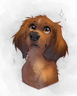 ambiguous_gender black_nose brown_body brown_eyes brown_fur feral fur long_ears looking_up markings simple_background smile solo tan_markings toony_eyes azzai bird_dog canid canine canis domestic_dog hunting_dog mammal spaniel 2025 4:5 colored colored_sketch digital_drawing_(artwork) digital_media_(artwork) shaded sketch