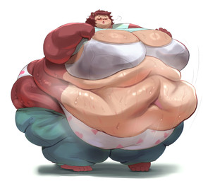 anthro belly belly_rolls big_belly big_breasts blush bodily_fluids bottomwear bra breasts breath brown_body brown_fur clothed clothing clothing_lift deep_navel eyes_closed fat_arms fat_rolls female freckles fur heart_clothing heart_panties heart_symbol heart_underwear huge_belly huge_breasts love_handles morbidly_obese morbidly_obese_anthro morbidly_obese_female navel obese obese_anthro obese_female open_mouth overweight overweight_anthro overweight_female panties pattern_bottomwear pattern_clothing pattern_panties pattern_underwear shirt shirt_lift solo standing stretch_marks sweat sweaty_belly sweaty_bra sweaty_breasts tan_body tan_fur topwear underwear fapolantern alice_(bellbites) domestic_cat felid feline felis mammal hi_res