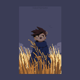 anthro black_hair blinking clothing cloud facial_tuft female field flowing_hair grey_body hair hoodie solo topwear tuft wheat wheat_field wind nante-p hyena mammal 1:1 animated digital_media_(artwork) frame_by_frame pixel_(artwork) pixel_animation short_playtime