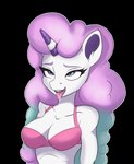 ahegao anthro anthrofied big_breasts big_hair bra breasts clothing female hair horn looking_pleasured multicolored_hair pokemorph solo tongue tongue_out two_tone_hair underwear furryfantan nintendo pokemon sheyla_(sturk-fontaine) galarian_form galarian_ponyta generation_8_pokemon pokemon_(species) regional_form_(pokemon) alpha_channel hi_res