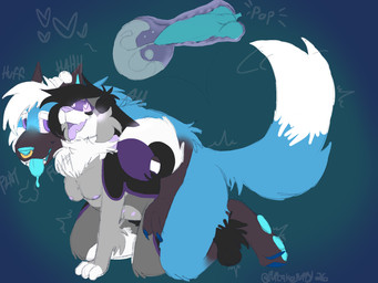 anthro big_tail blue_body blue_fur bodily_fluids breasts breeding_kink cheek_tuft cum cum_inside duo facial_tuft female fluffy fluffy_ears fluffy_tail from_behind_position fur genital_fluids genitals internal_wall knot knot_fucking knotted_penis male male/female mounting neck_tuft penis piercing purple_body purple_eyes purple_fur sex tail tongue tongue_out tuft muttyputty alex_(muttyputty) splash_(anonymous) australian_shepherd canid canine canis domestic_dog german_shepherd herding_dog mammal maned_wolf pastoral_dog sheepdog 4:3 hi_res