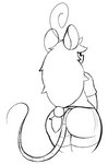 anthro athletic_wear big_butt big_ears bottomwear butt clothing cowlick exercise_clothing female hair looking_away messy_hair shirt shorts solo spandex spandex_shorts standing thick_thighs tight_bottomwear tight_clothing tight_shorts topwear wide_hips digitalpelican tina_(digitalpelican) mammal mouse murid murine rodent monochrome