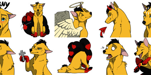 aroused bleh death female feral happy laugh shocked sticker teats thinking thoughtful_expression toony unbreakable-warrior telegram kira_redpaw angel canid canine fox fox_spirit mammal hi_res
