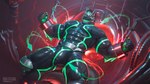 abs ankle_cuffs anthro barazoku biceps black_bodysuit black_clothing black_skinsuit bodysuit bulge cable claws clothing cuff_(restraint) detailed_bulge finger_claws fur green_eyes grey_body grey_fur handcuffed handcuffs logo machine_bondage male metal_cuffs metal_jaw metal_mask muscular muscular_anthro muscular_male nipple_outline pawpads pecs red_sclera restraints skinsuit solo tail tight_clothing twitter_handle vein veiny_muscles takahirosi lifewonders live_a_hero monomasa canid canine canis domestic_dog husky mammal nordic_sled_dog spitz 16:9 2025 artist_logo hi_res widescreen