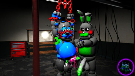anthro anthro_on_anthro anthro_penetrated bdsm belly belly_expansion belly_inflation bodily_fluids bound chain chained cum cum_inflation cum_inside drooling duo expansion genital_fluids genitals inflation liquid machine male male/male penetration potion potion_bottle rape_play restrained saliva submissive submissive_male makarof qutiix_(modeler) five_nights_at_freddy's scott_cawthon scottgames fan_character animatronic bear lagomorph leporid mammal rabbit robot 16:9 2022 3d_(artwork) digital_media_(artwork) widescreen