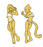 anthro belly clothing dakimakura female lying midriff on_back on_side simple_background sleeping solo tail underwear white_background filthypally microsoft prequel_adventure the_elder_scrolls katia_managan felid khajiit mammal 2025