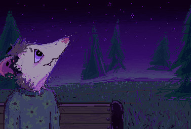 anthro bench brown_body brown_fur clothing detailed_background evergreen_tree floral_print fur grass green_clothing green_shirt green_topwear looking_up male night pine_tree plant shirt smile solo star tan_body tan_fur topwear tree demensa american_opossum mammal marsupial virginia_opossum 2018 digital_media_(artwork) pixel_(artwork)