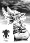 anthro cloak clothing dragoon female hat headgear headwear solo xian final_fantasy final_fantasy_ix square_enix freya_crescent burmecian mammal rodent 2009 comic hi_res monochrome