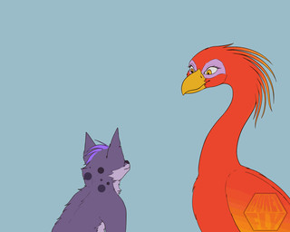 beak duo endosoma eyelashes feathers female feral feral_pred fur gradient_body hair male male/female markings oral_vore paws purple_body red_body safe_vore scar simple_background size_difference smile spots spotted_body spotted_fur swallowing tail vore wings honeyfly european_mythology greek_mythology mythology claire_(gbbgull) avian bird canid canine fox mammal mythological_avian mythological_bird mythological_creature mythological_firebird phoenix 2d_animation 5:4 animated frame_by_frame