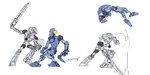 armor battle blue_body blue_eyes duo fight fingers holding_object holding_weapon hook lego_brick looking_at_another machine mask melee_weapon mouthless not_furry shield simple_background standing sword training weapon white_body yellow_eyes jujucomet bionicle lego gali kopaka humanoid robot toa 2:1 digital_drawing_(artwork) digital_media_(artwork) hi_res