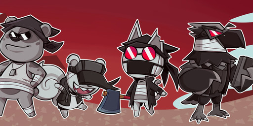 anthro axe bandage clothed clothing dog_tags eyewear group hat headgear headwear holding_object holding_weapon hoodie jacket kerchief male mask open_mouth sharp_teeth shirt smile sunglasses tank_top teeth topwear weapon glitcharttv animal_crossing madness_combat_(series) nintendo 2bdamned deimos_(madness_combat) hank_j._wimbleton sanford_(madness_combat) accipitrid accipitriform avian bear bird chipmunk domestic_cat eagle felid feline felis ground_squirrel mammal rodent sciurid 2026 absurd_res crossover hi_res widescreen