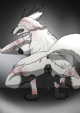 anatomically_correct anatomically_correct_anus anatomically_correct_genitalia anatomically_correct_vulva animal_genitalia animal_vulva anthro antlers anus areola black_areola black_nipples black_vulva bodily_fluids breasts butt canine_genitalia canine_vulva clenched_teeth crouching digitigrade dripping female genital_fluids genitals gradient_background horn nipples presenting presenting_anus presenting_hindquarters presenting_vulva raised_tail simple_background solo tail teeth vaginal_fluid_drip vaginal_fluid_string vaginal_fluids vulva unusualmatias bloodborne fromsoftware sony_corporation sony_interactive_entertainment vicar_amelia beast_(bloodborne) 2021 digital_drawing_(artwork) digital_media_(artwork) hi_res
