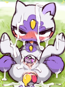 ahegao anal anal_penetration anthro anus blush bodily_fluids claws cum cum_covered cum_drip cum_on_belly cum_on_body cum_on_cheek cum_on_chest cum_on_face cum_on_ground cum_on_hand cum_on_head cum_on_leg dripping drooling female food food_fetish food_play front_view fruit fucked_silly fur genital_fluids genitals grass improvised_dildo improvised_sex_toy legs_up looking_at_viewer looking_pleasured looking_up looking_up_at_viewer love_ball messy multicolored_body multicolored_fur outside penetration plant pokeball pokeball_insertion saliva solo tongue tongue_out two_tone_body two_tone_fur vaginal vaginal_penetration vulva diru nintendo pokemon generation_8_pokemon hisuian_form hisuian_sneasel pokemon_(species) regional_form_(pokemon) 3:4 hi_res