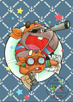 anthro biped brown_body chibi clothing duo eye_patch eyewear glasses male open_mouth shirt topwear jinn24149477 gamba_no_bouken gamba_no_bouken_(series) gakusha yoisho mammal mouse murid murine rodent 2026 watermark