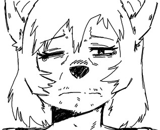 anthro bodily_fluids facial_hair female frown tears tired pinacatte jade_ramirez bat mammal megabat monochrome trans_(lore)