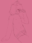 anthro bedroom_eyes bulge clothed clothing eyewear femboy fluffy glasses horn male mostly_nude narrowed_eyes nipples partially_clothed pose seductive smile solo underwear underwear_only insate deltarune undertale_(series) ralsei bovid caprine goat mammal absurd_res hi_res