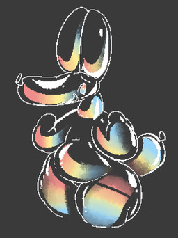 anthro balloon balloon_animal belly big_butt butt eyebrows featureless_chest featureless_crotch featureless_hands femboy gradient_eyes grey_background huge_hips huge_thighs inflatable long_ears looking_at_viewer male nude open_mouth open_smile overweight overweight_anthro overweight_male pear-shaped_figure pupils short_tail simple_background smile solo standing tail thick_thighs three-quarter_view translucent translucent_body white_pupils wide_hips agagmao bobbie_(agagmao) animate_inanimate canid canine canis domestic_dog living_balloon living_bubble living_inflatable mammal 2025 aliasing binary_drawing digital_drawing_(artwork) digital_media_(artwork) hi_res portrait three-quarter_portrait