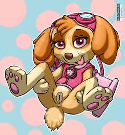 anatomically_correct animal_genitalia animal_vulva anthro canine_genitalia canine_vulva eyewear female fur genitals goggles jet_pack loli paws presenting presenting_vulva purple_eyes sky solo spread_legs spreading tan_body tan_fur vulva young young_anthro leinad56 third-party_edit paw_patrol skye_(paw_patrol) bird_dog canid canine canis cockapoo cocker_spaniel domestic_dog hunting_dog mammal mixed_breed spaniel hi_res