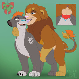 accidental_holly animal_genitalia animal_penis animal_vulva belly blue_eyes blue_nose blue_vulva brown_body brown_fur brown_mane canine_genitalia canine_penis claws doggystyle duo feline_genitalia feline_vulva female feral from_behind_position fur genitals grey_body grey_fur hair heterochromia holidays holly_(plant) knot licking male male/female mane orange_eyes orange_hair penis plant rear_view sex tan_belly tongue vaginal vulva yellow_eyes jm-luxro christmas disney the_lion_king fan_character luxro yvi_(blackcachomon) felid hybrid lion mammal pantherine absurd_res hi_res