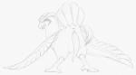 2015 animal_genitalia anus avian beak butt claws erection feathered_wings feathers feral generation_1_pokemon genitals graphite_(artwork) long_penis looking_at_viewer male monochrome nintendo nude pencil_(artwork) penis pidgeot pokemon pokemon_(species) presenting presenting_hindquarters simple_background sketch solo tapering_penis traditional_media_(artwork) wings yaroul