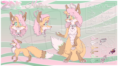abstract_background bell blue_eyes blue_pawpads claws collar collar_only digitigrade female feral fox_ears fox_tail front_view fur hair naturally_censored nude pawpads paws pink_body pink_fur pink_hair side_view solo tan_body tan_fur teats text white_body white_fur missindigton zoe_(missindigton) canid canine fox mammal red_fox true_fox 16:9 headshot_portrait hi_res model_sheet portrait signature widescreen