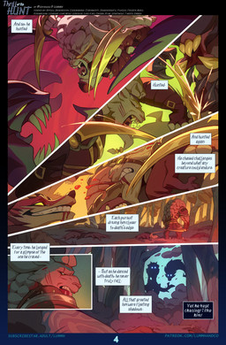 abstract_background anthro attack bite blade blood blood_from_mouth blood_in_mouth blood_on_face blood_splatter blue_eyes bodily_fluids bow_(weapon) claws comic_panel corpse dagger ethereal_tail eye_contact eye_patch eyewear facial_scar fangs fight forest hunter jumping looking_at_another looking_at_viewer looking_back melee_weapon muscular page_number plant ranged_weapon scar shadow teeth text tree weapon chilllum skyrilius league_of_legends patreon riot_games subscribestar tencent cho'gath_(lol) kindred_(lol) lamb_(lol) naafiri_(lol) rek'sai_(lol) rengar_(lol) wolf_(lol) bovid canid canine canis caprine felid lion mammal pantherine sheep void_monster wolf absurd_res comic credits english_text hi_res url