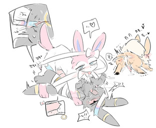 after_sex anal anal_penetration animal_genitalia animal_penis black_body black_fur blue_eyes blush bodily_fluids canine_genitalia canine_penis cum cum_fart cum_in_ass cum_inside cum_trail cutaway dominant dominant_male duo facial_markings feral feral_on_feral feral_penetrated feral_penetrating feral_penetrating_feral fluffy fluffy_tail forehead_markings frottage fur fur_markings genital_fluids genitals head_markings heart_reaction looking_at_viewer male male/male male_on_bottom male_on_top male_penetrated male_penetrating male_penetrating_male markings multicolored_body multicolored_fur neck_tuft on_bottom on_top one_eye_obstructed onomatopoeia open_mouth orange_body orange_fur penetration penile penis penises_touching pinned quadruped red_eyes restrained ribbons_(anatomy) saliva saliva_string sex shaking simple_background sound_effects spread_legs spreading submissive submissive_male tail tears text tremble_lines trembling tuft white_background white_body white_fur vitame83 nintendo pokemon eeveelution flareon generation_1_pokemon generation_2_pokemon generation_6_pokemon pokemon_(species) sylveon umbreon digital_drawing_(artwork) digital_media_(artwork) hi_res korean_text pictographics