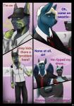 2016 anthro ayumi_(ayumixx) bat canid canine canis caught clothing collar comic dialogue digital_media_(artwork) electronics english_text female group guard hi_res hotel lagomorph leporid male mammal membrane_(anatomy) membranous_wings monster nightswing public rabbit radio security serfass short_story speech_bubble story story_in_description stunbun text wings wolf work