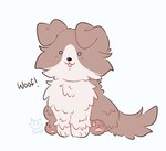 :3 ambiguous_gender blue_eyes brown_body brown_fur countershade_fur countershading dot_eyes feral fluffy fur pawpads paws simple_eyes sitting solo toony woof_(sound_effect) nullkunstt hasbro littlest_pet_shop lps_67 canid canine canis collie domestic_dog herding_dog mammal pastoral_dog sheepdog