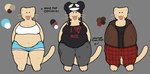 :3 anthro barefoot beady_eyes belly belly_overhang big_belly big_breasts biped black_clothing black_outline black_shirt black_topwear blue_bottomwear blue_clothing blue_shorts bottomwear bra breasts brown_clothing brown_hoodie brown_topwear cleavage clothed clothing feet female fully_clothed fur grey_background grey_bottomwear grey_clothing grey_pants hoodie markings mole_(marking) navel open_:3 open_clothing open_hoodie open_mouth open_topwear outline overweight overweight_anthro overweight_female pants red_bottomwear red_clothing red_pants shirt shorts simple_background solo standing tail tan_body tan_fur text text_on_clothing text_on_shirt text_on_topwear topwear underwear whiskers white_bra white_clothing white_underwear cassicat cassi_cat_(cassicat) domestic_cat felid feline felis mammal 2023 digital_media_(artwork) english_text flat_colors hi_res model_sheet trans_(lore) trans_woman_(lore)