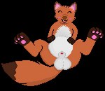 animal_genitalia balls belly_press blush fangs feral genitals male pawpads sheath smile solo spread_legs spreading teeth vore vorochi canid canine fox mammal animated digital_media_(artwork) low_res pixel_(artwork) pixel_animation short_playtime