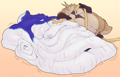 anthro belly belly_expansion belly_exposed belly_overhang big_belly big_butt big_moobs big_nipples bloated blob_body blob_feet blobby body_expansion butt deep_navel duo expansion feederism feeding_tube feedism fur hair huge_belly huge_butt huge_moobs humiliation hyper hyper_belly immobile jiggling looking_at_another male male/male medical_instrument moobs morbidly_obese morbidly_obese_male multicolored_body navel nipples nude obese obese_male orange_hair overstuffed overweight overweight_male scientific_instrument size_difference stretch_marks sunken_limbs teasing tube tube_feeding tube_in_mouth weight_gain wiishyishii mythology ryushi dragon furred_dragon furred_scalie mythological_creature mythological_scalie scalie 2026 digital_media_(artwork) hi_res