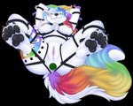 anthro bdsm bondage bound breasts buttplug female nipples paws plug_(sex_toy) rainbow restraints rope rope_bondage rope_harness sex_toy solo conditional_dnp fricken_stoat harikuran canid canine canis domestic_dog mammal wolf alpha_channel hi_res