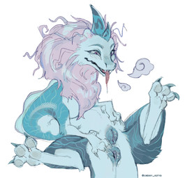 2_horns 3_toes 4_fingers animal_genitalia animal_vulva anus blue_body blue_eyebrows blue_fur blue_stripes blush blush_lines bodily_fluids canine_genitalia canine_vulva claws eyebrows feet female female_feral feral finger_claws fingers fur genital_fluids genitals hair horn looking_pleasured messy_hair open_mouth pawpads purple_eyes purple_hair simple_background smile solo spread_anus spread_legs spreading stripes toes tongue tongue_out vaginal_fluids vulva white_background cherry_kotya disney mythology raya_and_the_last_dragon sisu_(ratld) dragon eastern_dragon mythological_creature mythological_scalie scalie absurd_res digital_media_(artwork) full-length_portrait hi_res portrait