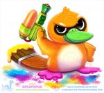 ambiguous_gender brush feral paint paintball_gun paintbrush simple_background solo text white_background piper_thibodeau nintendo splatoon mammal monotreme platypus 2018 digital_media_(artwork) digital_painting_(artwork) english_text url