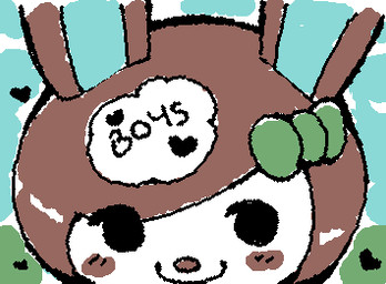 accessory ambiguous_form ambiguous_gender blue_inner_ear blush blush_lines brown_ears brown_hair brown_nose closed_smile empty_eyes eye_through_hair eyelashes green_ribbon hair hair_accessory hair_ribbon heart_symbol looking_at_viewer mouth_closed ribbons smile solo squigglevision stylized_empty_eyes text thought_bubble translucent translucent_hair white_body ligma_(artist) animal_crossing nintendo carmen_(animal_crossing) lagomorph leporid mammal rabbit animated digital_media_(artwork) english_text headshot_portrait low_res portrait short_playtime wigglypaint_(artwork) female_(lore)