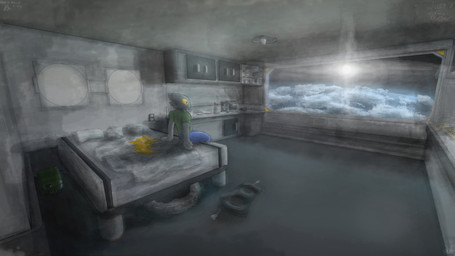 ambiguous_gender anthro bed bedroom black_body black_fur claws clothed clothing female fluffy fur furniture glare hair happy male male/male orange_sclera relaxing sitting solo space sun tail text lexido casualties:_unknown gunsaw canid canine expie_(gunsawian) gunsawian mammal murid rodent 16:9 4k absurd_res hi_res shaded widescreen