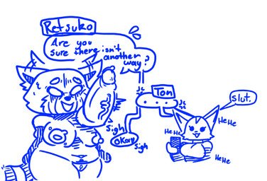 anthro big_breasts big_penis breasts disembodied_penis female genitals group insult laugh male male/female monotone_body nude penis penis_on_face questionable_consent recording simple_background slightly_chubby text trio vein veiny_penis wide_hips divinitydivision aggretsuko sanrio director_ton fenneko retsuko ailurid canid canine domestic_pig fennec_fox fox mammal red_panda suid suine sus_(pig) true_fox blue_and_white english_text monochrome sketch