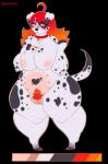 belly black_body black_fur blush breasts collar female fur genitals hair heart_(marking) markings nipples nude orange_hair overweight overweight_female pubes pussy red_hair slightly_chubby slightly_chubby_female solo spots spotted_body spotted_fur white_body white_fur penni-chan69 canid canine canis dalmatian domestic_dog mammal absurd_res hi_res