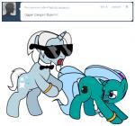 duo eyewear female feral glasses hair horn jaw_drop mature_female mature_feral open_mouth dekomaru gangnam_style hasbro my_little_pony mythology fan_character hazel_lulamoon equid equine mammal mythological_creature mythological_equine unicorn 2_frame_animation animated high_framerate meme