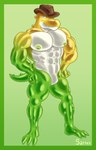 abs anthro big_pecs candy clothing cowboy_hat dessert food green_body gummy_(food) hands_on_hips hat headgear headwear huge_pecs looking_at_viewer male multicolored_body muscular muscular_anthro muscular_arms muscular_legs muscular_male nipples nude nude_anthro nude_male pecs simple_background smile smiling_at_viewer solo standing tail white_body yellow_body sartex glitch_productions the_amazing_digital_circus gummigoo_(tadc) alligator alligatorid crocodilian food_creature gummy_creature living_candy reptile scalie 2025 9:14 absurd_res digital_drawing_(artwork) digital_media_(artwork) hi_res signature