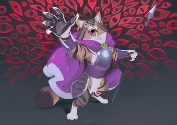 ambiguous_gender anthro armor claws cloak clothing green_eyes melee_weapon polearm solo spear standing weapon kyander redwall tsarmina_greeneyes domestic_cat felid feline felis mammal 2025 female_(lore)