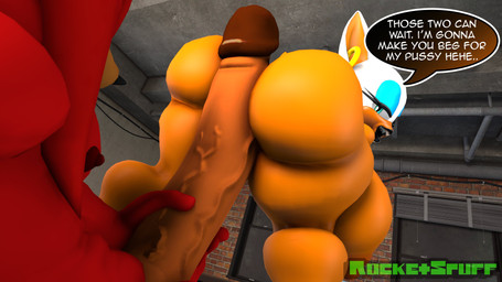 anthro aroused bedroom_eyes big_breasts big_butt big_penis breasts butt dialogue duo ear_piercing ear_ring female genitals hand_on_penis huge_breasts huge_butt huge_penis hyper hyper_genitalia hyper_penis imminent_sex lips looking_back male muscular muscular_male narrowed_eyes penis piercing ring_piercing seductive smile speech_bubble text thick_lips thick_thighs rocketspuff sega sonic_the_hedgehog_(series) knuckles_the_echidna rouge_the_bat bat echidna mammal monotreme 16:9 3d_(artwork) 4k absurd_res digital_media_(artwork) english_text hi_res widescreen